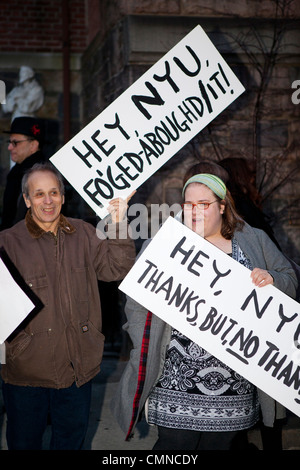 protesters against NYU expansion plan, New York Stock Photo