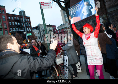 protesters against NYU expansion plan, New York Stock Photo