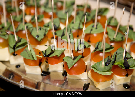 Party food on skewers Stock Photo