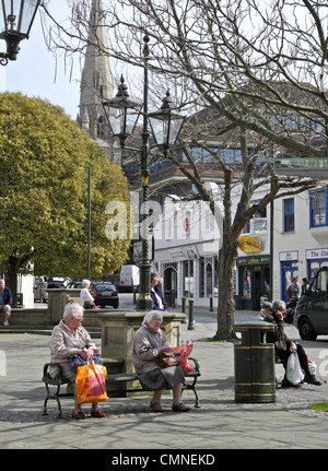 Horsham in West Sussex. This is The Carfax. Stock Photo