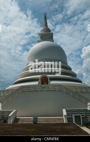 Japanese Peace Pagoda near Galle and Unawatuna in Sri Lanka Stock Photo