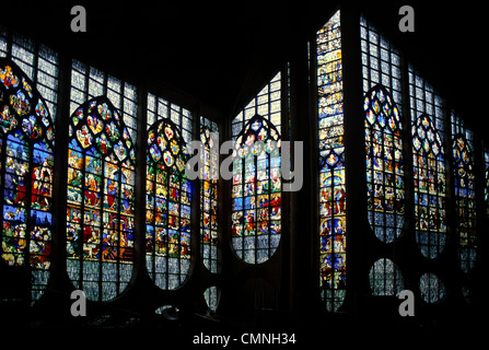 Stained glass windows in Joan of Arc Museum, Rouen, Normandy, France Stock Photo