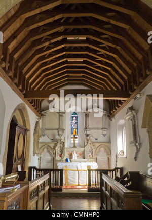 Interior of Saint Peter and Saint Paul 2 - a tiny church in Appleford Village, Oxfordshire Stock Photo