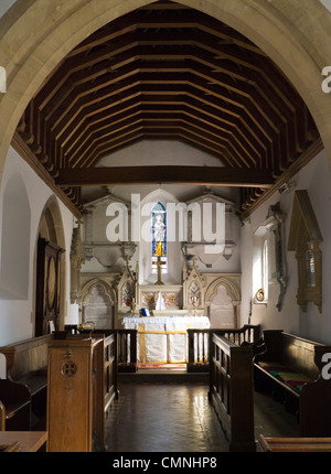 Interior of Saint Peter and Saint Paul 3 - a tiny church in Appleford Village, Oxfordshire Stock Photo