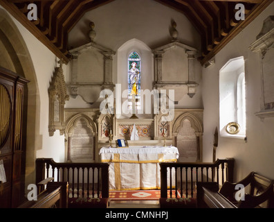 Interior of Saint Peter and Saint Paul 4 - a tiny church in Appleford Village, Oxfordshire Stock Photo