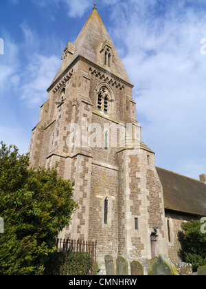 Saint Peter and Saint Paul - a tiny church in Appleford Village, Oxfordshire Stock Photo