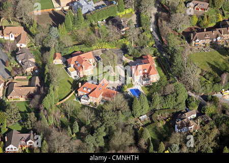 Aerial view of a new small housing development in Surrey Stock Photo