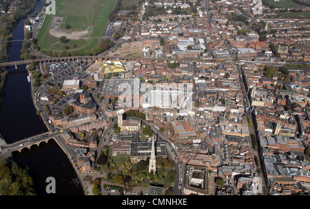 Aerial view of Worcester City Centre Stock Photo