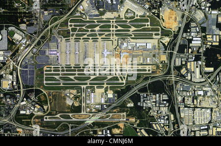 aerial photo map Hartsfield-Jackson Atlanta International Airport, ATL, Georgia Stock Photo