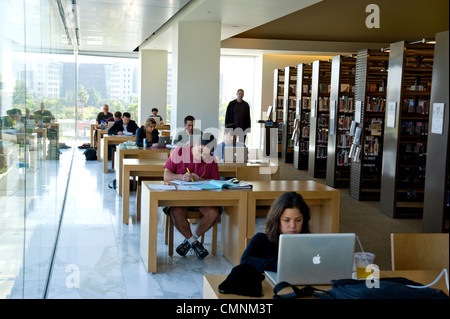 People working and studying in a library Stock Photo
