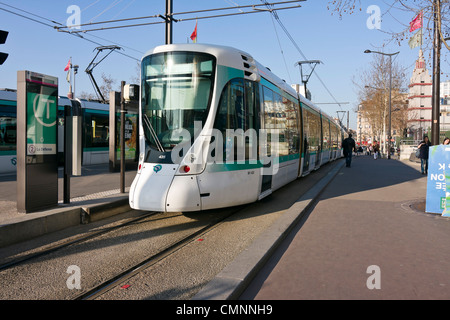 Tramway T2 platform Paris France Stock Photo