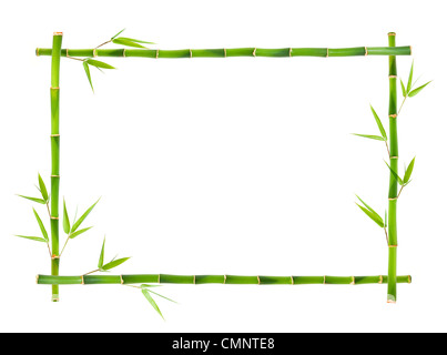 Bamboo frame isolated on white background Stock Photo
