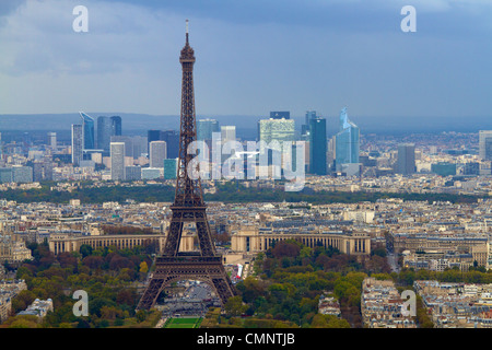 Autumn squall over Eiffel Tower Paris October 2012 Stock Photo