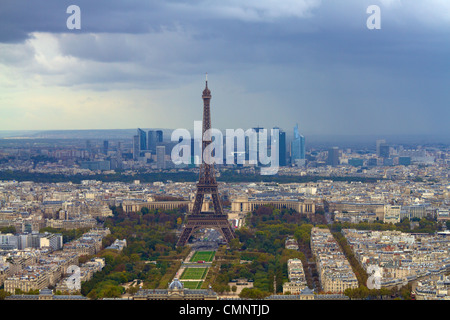 Autumn squall over Eiffel Tower Paris October 2012 Stock Photo