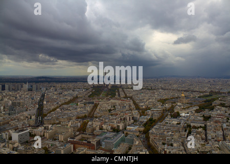 Autumn squall over Eiffel Tower Paris October 2012 Stock Photo