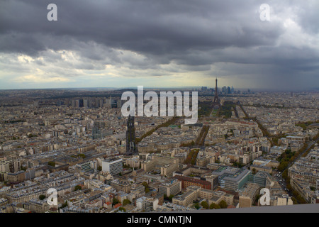 Autumn squall over Eiffel Tower Paris October 2012 Stock Photo