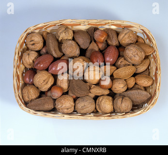 Mixed nuts in a presentation basket Stock Photo