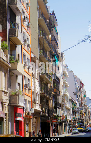 Buenos Aires Argentina,Avenida Montevideo,street scene,neighborhood,urban housing,condominium residential apartment apartments building buildings hous Stock Photo