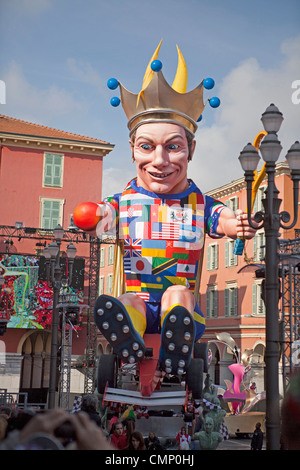 Carnaval de Nice 2012. cartoon effigy of king of sports during Carnival parade. 124478 Nice Carnival Stock Photo