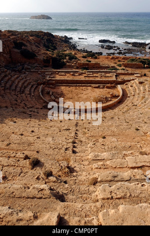 Apollonia. Libya. View of the Greek Theatre of Apollonia which lies just outside the eastern walls facing the Libyan / Stock Photo