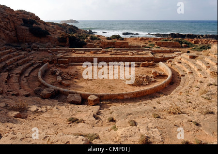 Apollonia. Libya. View of the Greek Theatre of Apollonia which lies just outside the eastern walls facing the Libyan / Stock Photo