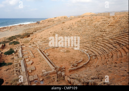 Apollonia. Libya. View of the Greek Theatre of Apollonia which lies just outside the eastern walls facing the Libyan / Stock Photo