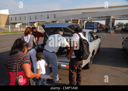 Arica Chile,Pan American Highway,national border control,country,crossing,security checkpoint,collective auto driver,vehicle inspection,passengers arr Stock Photo