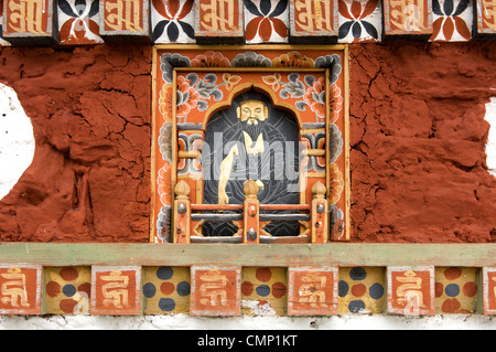 Details of a chorten at the memorial of the 108 Druk Wangyal Khangzang Chortens on the Dochula pass, Bhutan Stock Photo