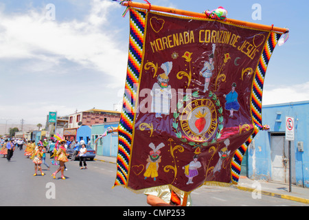Arica Chile,Avenida Pedro Montt,Carnaval Andino,Andean Carnival,parade,rehearsal,indigenous celebration,heritage,folklore,traditional dances,festival, Stock Photo