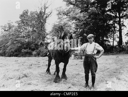 Barnhurst Farm, Pendeford, Early 20th cent. Leo James with a farm horse
