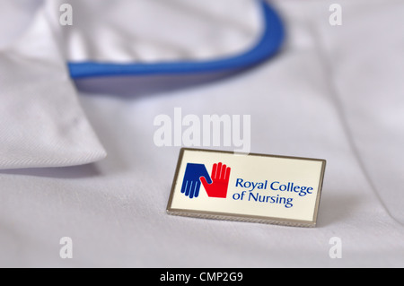 Nurses uniform showing Royal College of Nursing badge Stock Photo