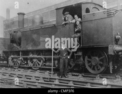 Steam Locomotive, Wolverhampton, circa 1920. A London & North Western Railway (LNWR) 0-6-2 coal tank steam locomotive (No.