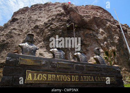 Arica Chile,Chilean Coastal Range,Avenida Comandante San Martin,El Morro de Arica,Pacific War national monument,historic site,giant rock,promontory,ge Stock Photo