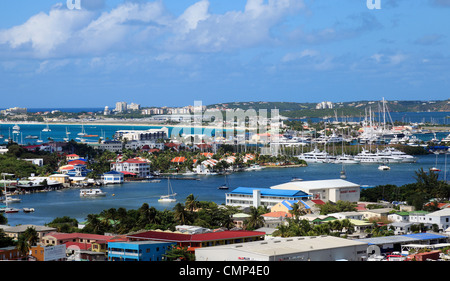 Simpsons Bay at St.Maarten Dutch Caribbean Stock Photo