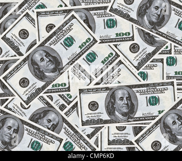 100 dollars banknotes background Stock Photo