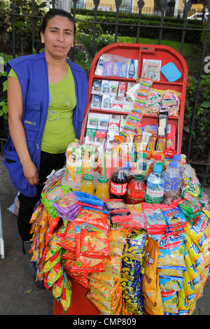 Lima Peru,Barranco District,Parque Municipal,street,sidewalk,street,vendor vendors,stall stalls booth market,street trader,selling,peddling,soft drink Stock Photo