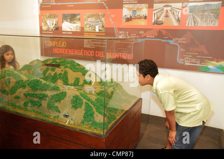 Lima Peru,Barranco District,Avenida Pedro D'Osma,Museo de la Electricidad,Electricity museum,education,interpretive exhibit,scale model,hydroelectric Stock Photo