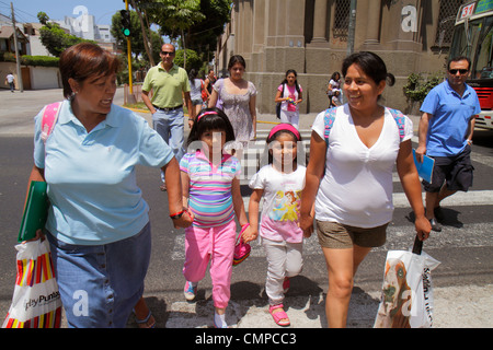 Lima Peru,Barranco,Avenida El Libertador San Martin,street scene,crossing,intersection,Hispanic Latin Latino ethnic immigrant immigrants minority,adul Stock Photo