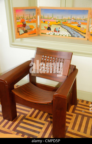 Lima Peru,Barranco,Avenida El Libertador San Martin,art,furniture gallery,Artesanos Don Bosco,religious non profit,skilled artisans,wood,chair,hand ca Stock Photo