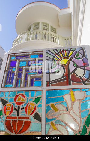 Lima Peru,Barranco,Avenida El Libertador San Martin,art,furniture gallery,Artesanos Don Bosco,religious non profit,skilled artisans,glass mosaic,outsi Stock Photo