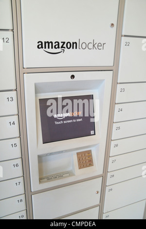 Amazon locker collection point in Southend on Sea, Essex, UK, with snow ...