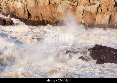 Great Falls on Potomac river outside Washington DC in flood after heavy rain Stock Photo