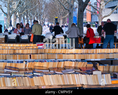 South Bank Centre Book Market under Waterloo Bridge Queen's Walk London UK Stock Photo