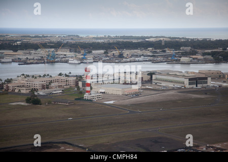 Ford Island at Pearl Harbor Oahu, Hawaii Stock Photo