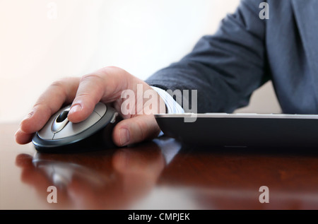 Male working on computer Stock Photo