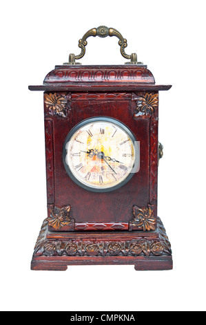 Antique clock isolated on white Stock Photo - Alamy