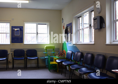 empty chairs in the waiting room of a doctors' surgery Stock Photo