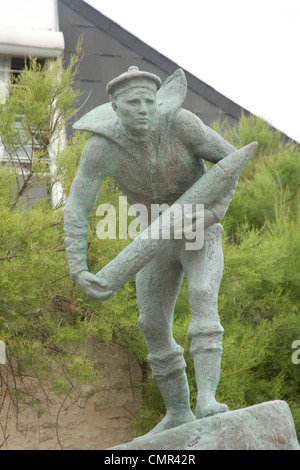 Le Matelot statue on Sword Beach at Hermanville sur Mer in Normandy Stock Photo