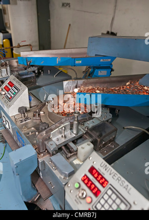 Production of coins at the United States Mint in Denver Stock Photo