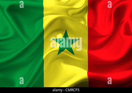 Senegal waving flag Stock Photo - Alamy